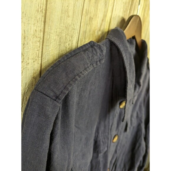 Draper James RSVP Navy Utility Military Jacket Linen Blend Pockets Large NWT - Picture 6 of 13